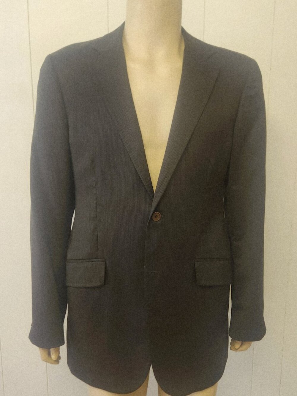 Ted Baker sport coat 42L black stripe wool Italy